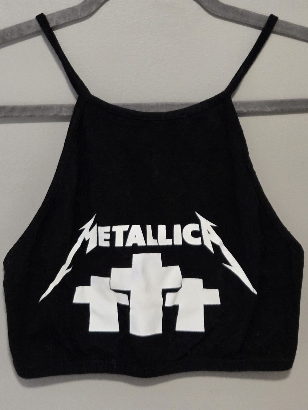 Womens Metallica Halter Crop